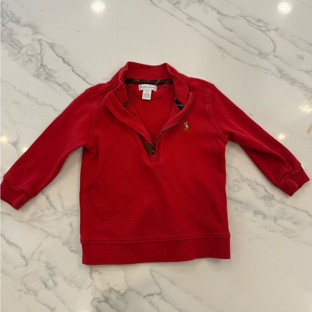Ralph Lauren Red 24m Quarter Zip